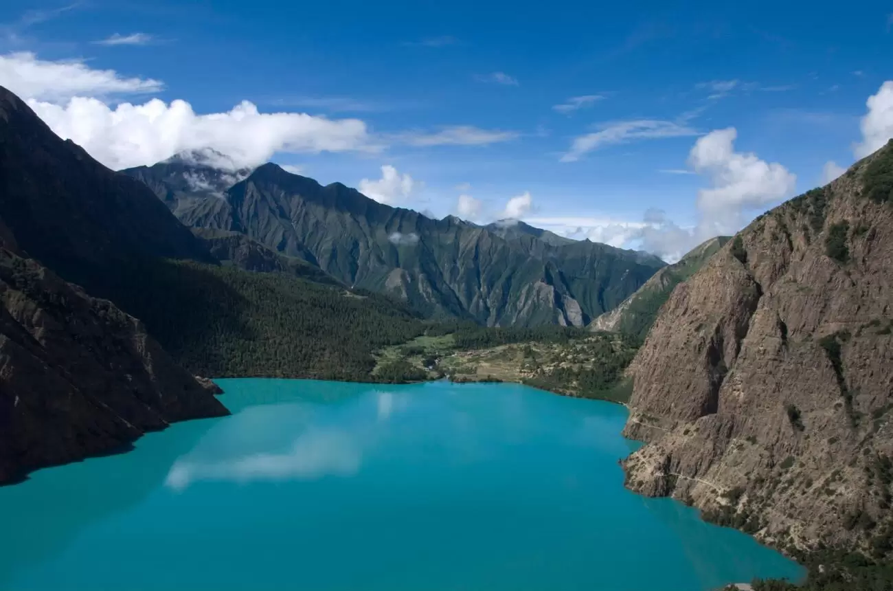 Shey Phoksundo Lake view from north hill side to Rinmo village